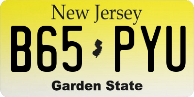 NJ license plate B65PYU