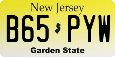NJ license plate B65PYW