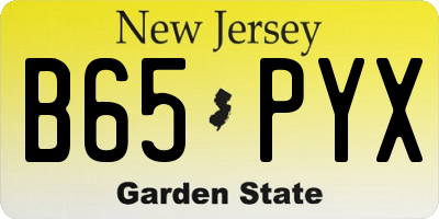 NJ license plate B65PYX