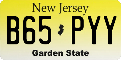 NJ license plate B65PYY