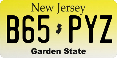 NJ license plate B65PYZ