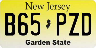 NJ license plate B65PZD