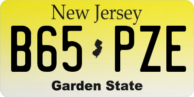 NJ license plate B65PZE
