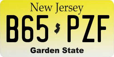 NJ license plate B65PZF