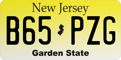 NJ license plate B65PZG