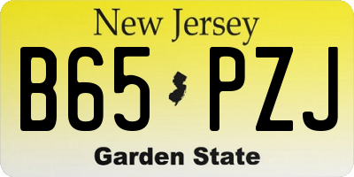 NJ license plate B65PZJ