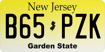 NJ license plate B65PZK