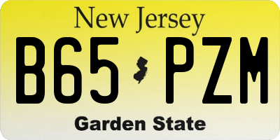 NJ license plate B65PZM