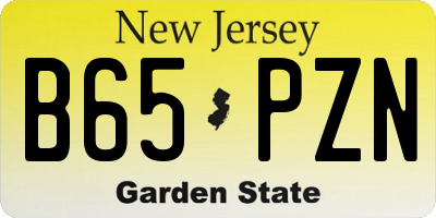 NJ license plate B65PZN