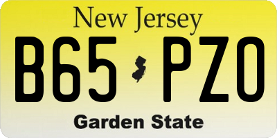 NJ license plate B65PZO