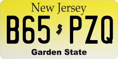 NJ license plate B65PZQ