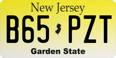 NJ license plate B65PZT