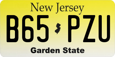 NJ license plate B65PZU