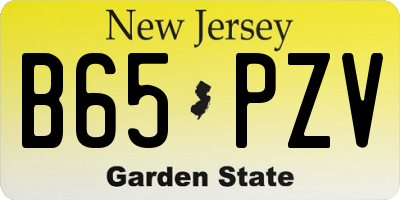 NJ license plate B65PZV