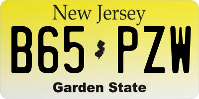 NJ license plate B65PZW