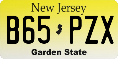 NJ license plate B65PZX