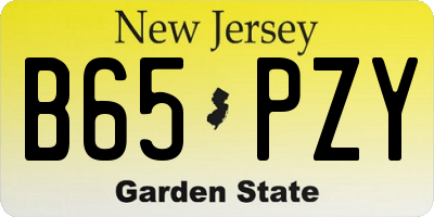 NJ license plate B65PZY