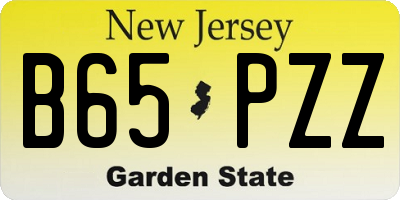 NJ license plate B65PZZ