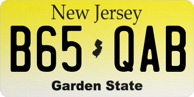 NJ license plate B65QAB
