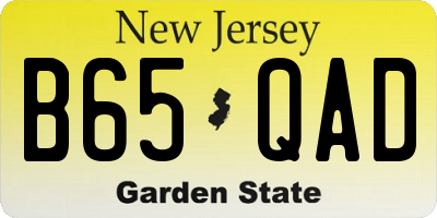 NJ license plate B65QAD
