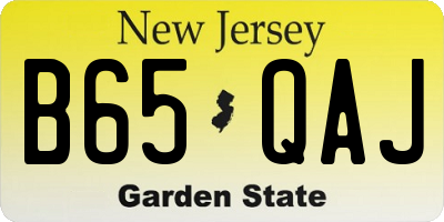 NJ license plate B65QAJ
