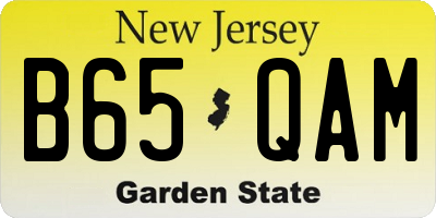 NJ license plate B65QAM
