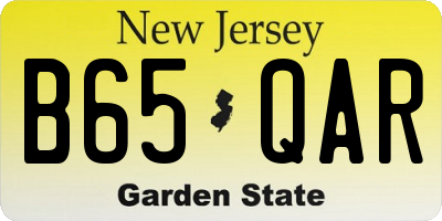 NJ license plate B65QAR