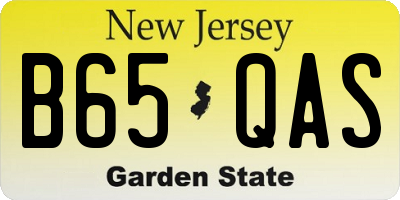 NJ license plate B65QAS
