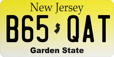 NJ license plate B65QAT
