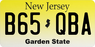 NJ license plate B65QBA
