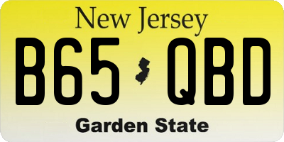 NJ license plate B65QBD