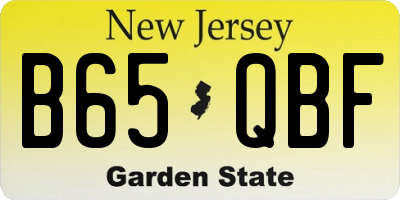 NJ license plate B65QBF
