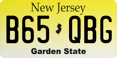 NJ license plate B65QBG