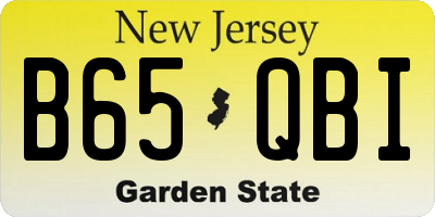 NJ license plate B65QBI