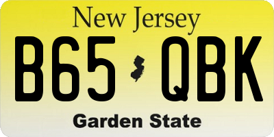 NJ license plate B65QBK