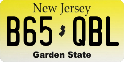 NJ license plate B65QBL