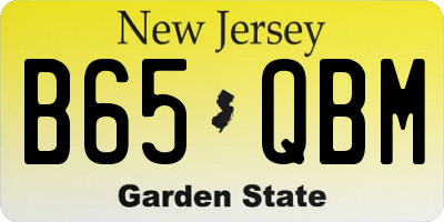 NJ license plate B65QBM
