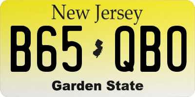 NJ license plate B65QBO