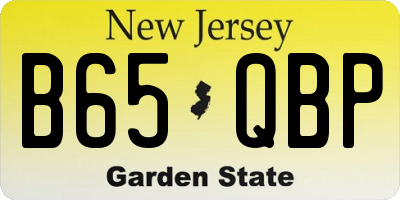 NJ license plate B65QBP