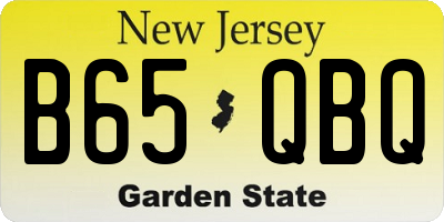 NJ license plate B65QBQ