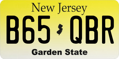 NJ license plate B65QBR