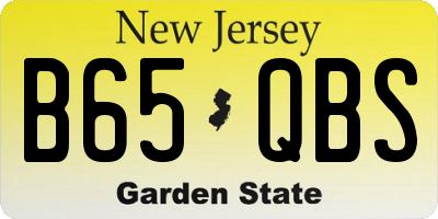 NJ license plate B65QBS