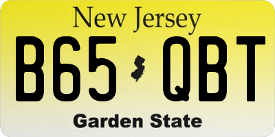 NJ license plate B65QBT