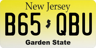NJ license plate B65QBU