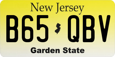 NJ license plate B65QBV