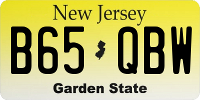 NJ license plate B65QBW