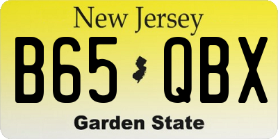NJ license plate B65QBX