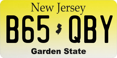 NJ license plate B65QBY