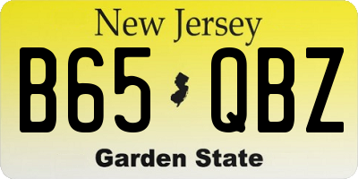 NJ license plate B65QBZ