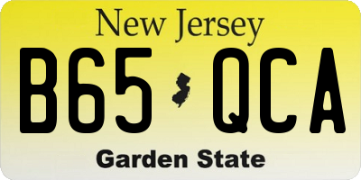 NJ license plate B65QCA